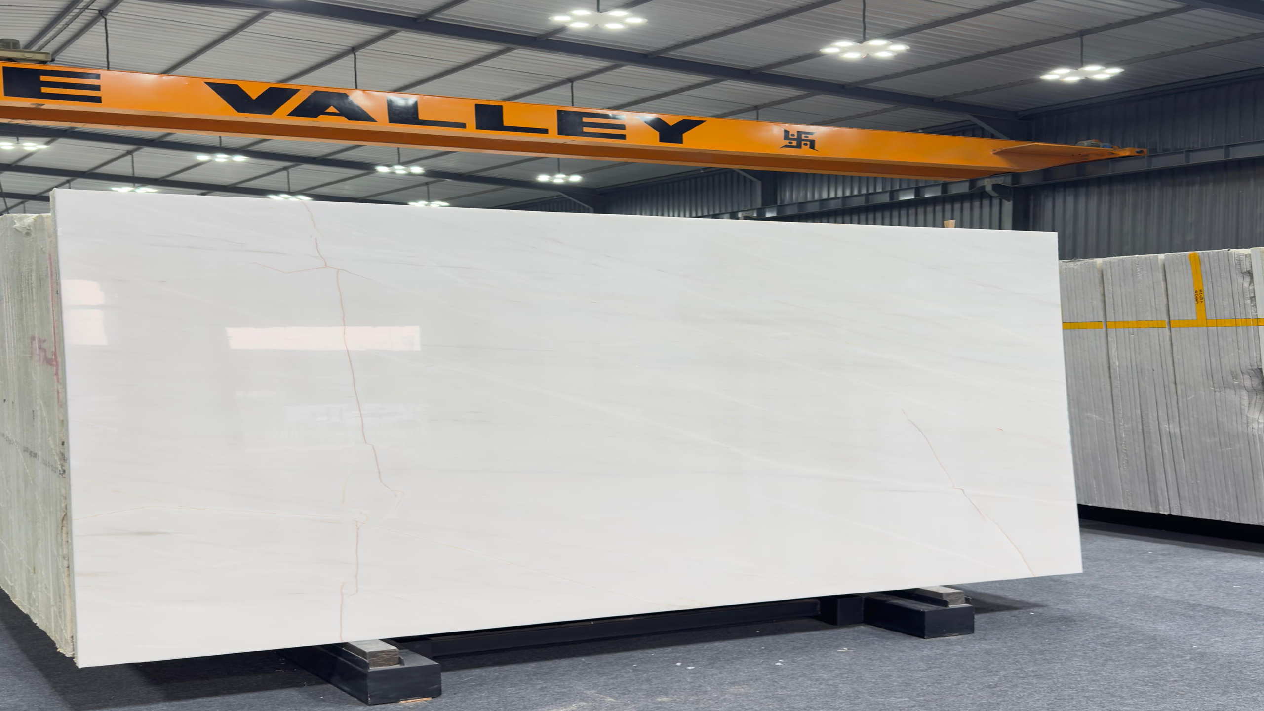 Marmara White imported marble slab with grey veins premium white natural stone by Stone Valley Kishangarh Rajasthan